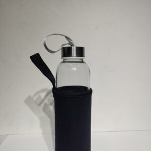 GLASS BOTTLE WITH BLACK SLEEVE